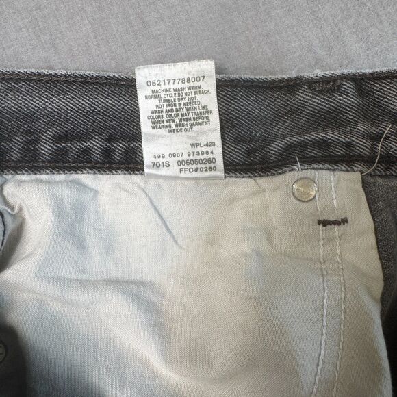 VTG Levis 505 Jeans Men 33x30 Black Marbled Regular Straight Leg Denim Y2K STAIN - Picture 6 of 13